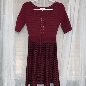 Lovely Candie’s snug top, flowy bottomed dress